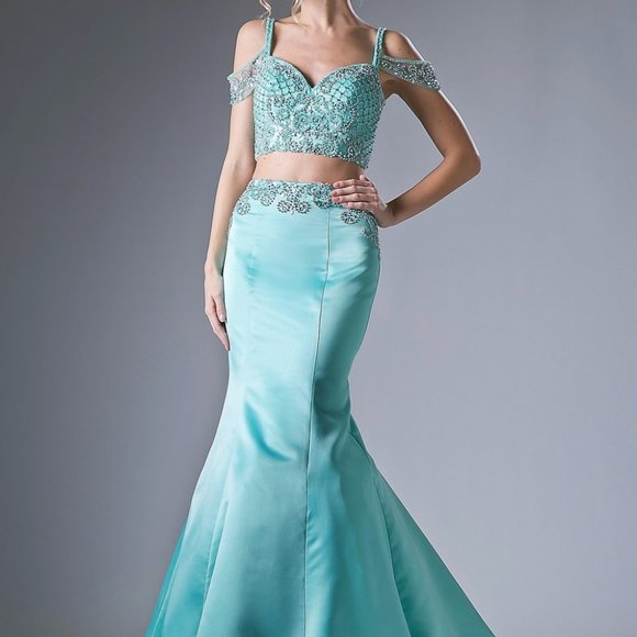 Two Piece Sequined Mermaid Dress CDP209